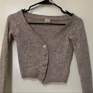 cropped wool cardigan